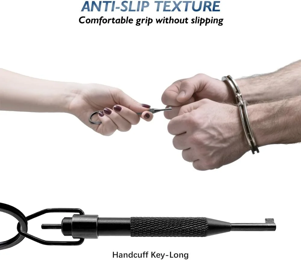 Handcuff keys on an open palm showing compact carry size
